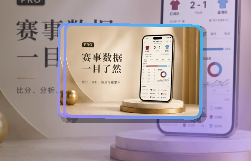紧凑功能卡 · App观赛入口 · 数据复盘更有条理界面展示
